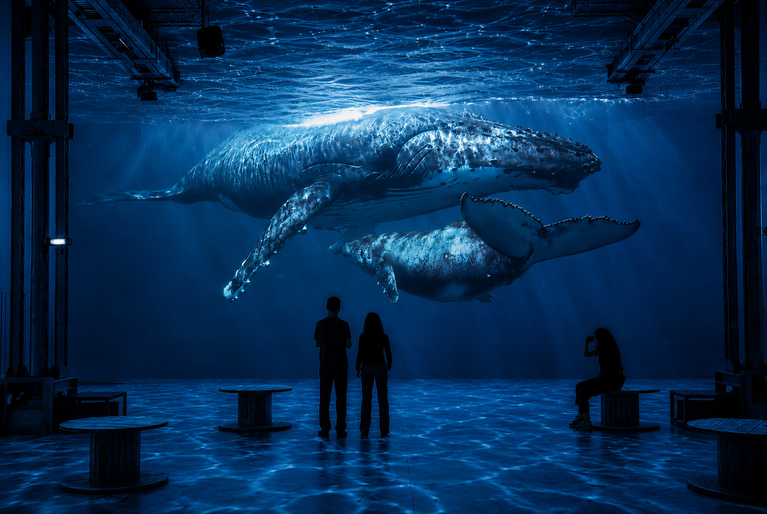 Planète Océan, immersion vers les profondeurs, expérience à l’Atelier des Lumières, image © Culturespaces Studio(1)